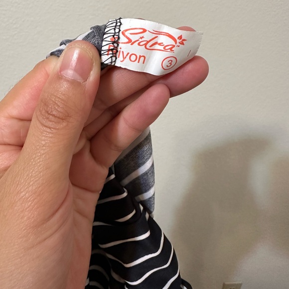 SIDRA Wide Leg Trouser Pants With Waist Tie & Black/White Stripes NWT - Picture 5 of 5